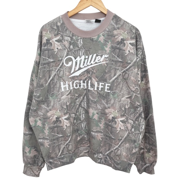 NWOT Miller High Life Tree Camo Sweatshirt Men’s Large - Picture 2 of 8